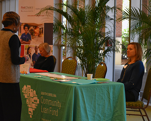 SC Community Loan Fund was one of several organizations with a tables at the health symposium to educate attendees about services.