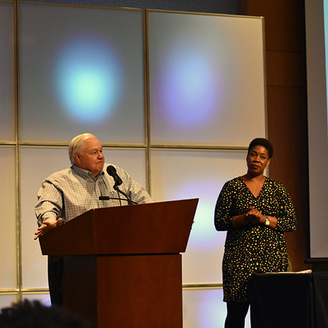 North Charleston Mayor Keith Summey welcomes attendees to the inaugural health symposium.