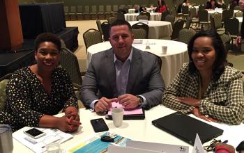 L to R: Kellye McKenzie, Director of Health at Trident United Way; Forrest Alton, President at 1,000 Feathers; Bethany Johnson-Javois, CEO of St. Louis Integrated Health Network